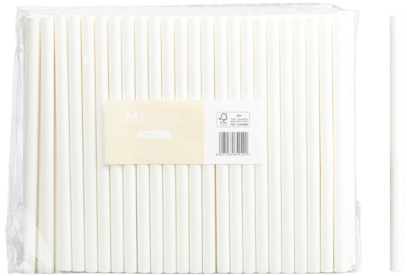 Paper Straws 10mm White Pack