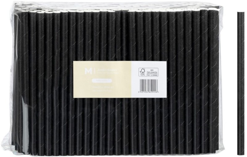 Paper Straws 10mm Black Pack