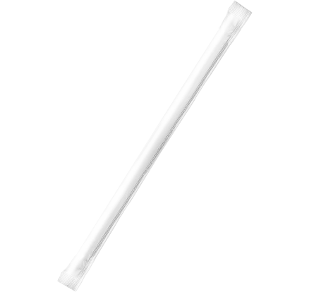 Paper Straws Wrapped 6mm Black Pack