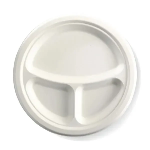 3C 10 Inch Sugarcane Plate 125 Pack
