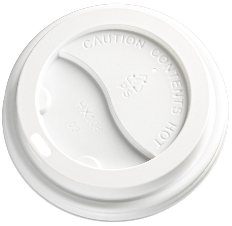 Paper Cup Lids 90mm White Pack