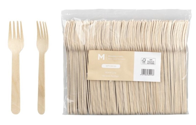 Wooden Fork 16cm Pack
